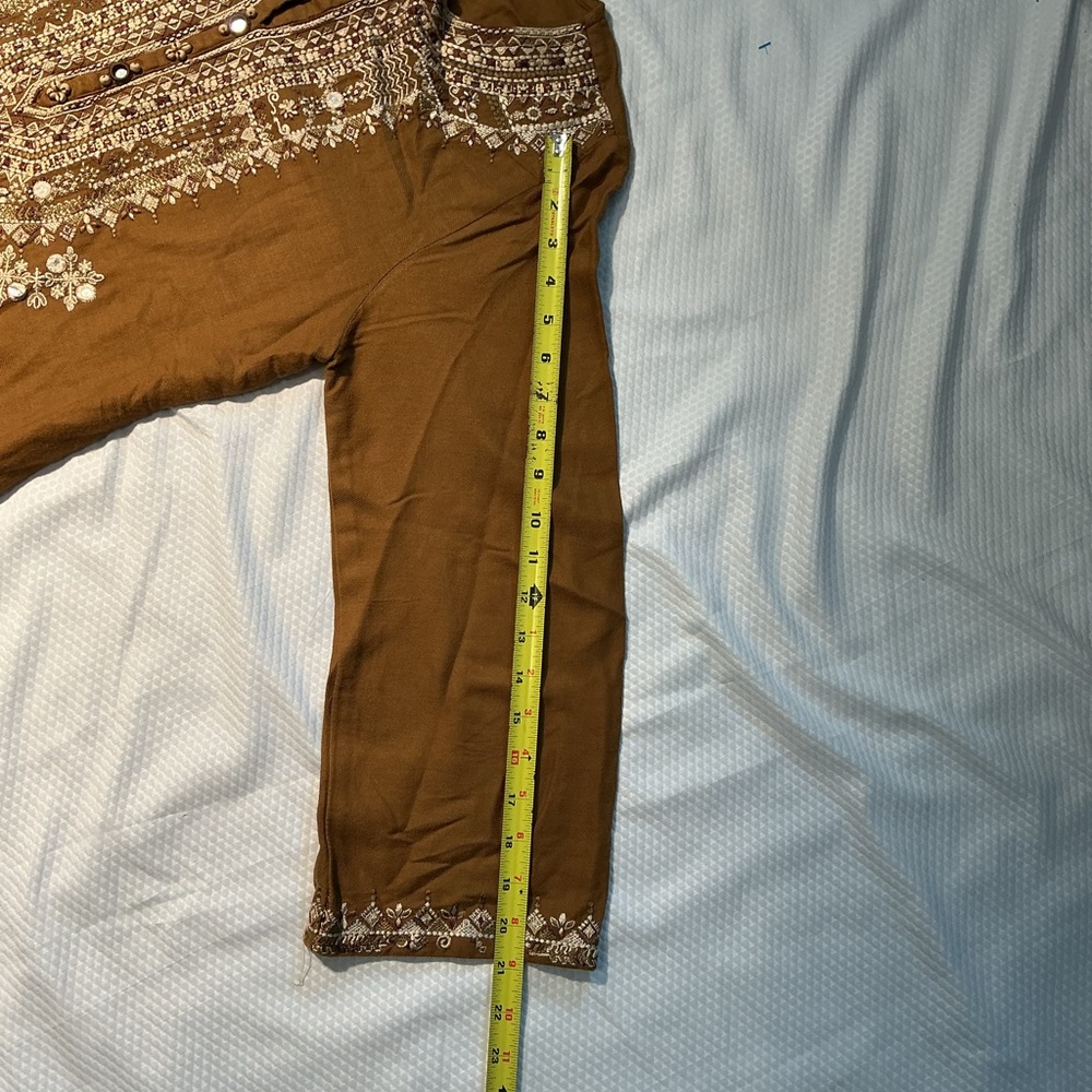 Embroidered Brown Tunic Top 1made in Pakistan - Picture 5 of 7